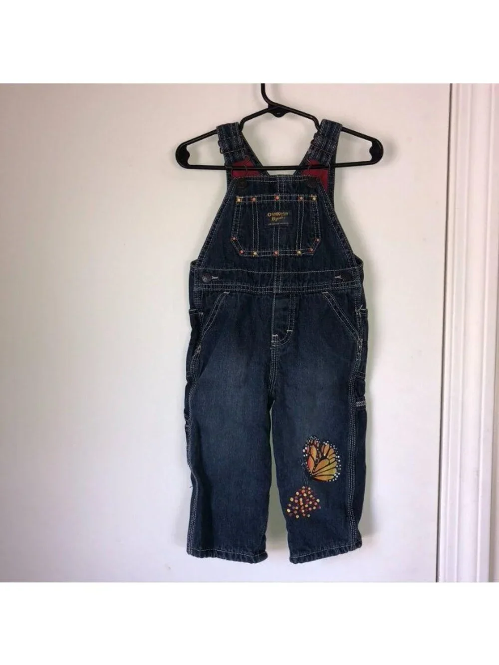 OshKosh B'gosh Butterfly Denim Overalls 12 Months